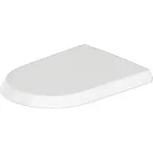 Duravit Siège de WC Qatego Compact, abaissement automatique, blanc brillant, 425x368x44mm