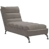vidaXL Chaise longue avec coussin Taupe Tissu