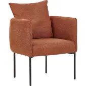 Beliani Fauteuil Malmos Tissu Marron Doré