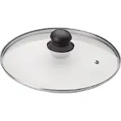Ibili 970732 Couvercle 32 cm en Verre + Inox, Transparent/Argent/Noir