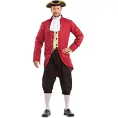 MOM Colonial Man Man Costume Rouge M-L Enfants
