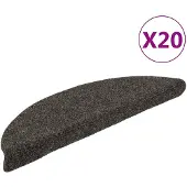 vidaXL Tapis d'escalier autocollants 20 pièces 56 x 17 x 3 cm Anthracite Demi-rond