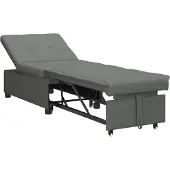 vidaXL Canapé-lit extensible Gris foncé 194 x 50 x 82 cm Tissu