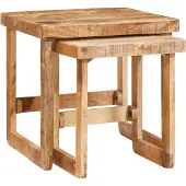 vidaXL Tables d'appoint Marron Bois de mangue massif
