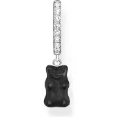 Thomas Sabo Créole unique avec pendentif ourson doré noir, (Argent 925, Argent 925, Argent Sterling)