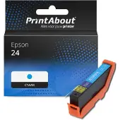 PrintAbout Cartouche compatible pour Epson 24 (C13T24224012) - Cyan