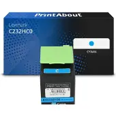 PrintAbout Toner compatible pour Lexmark C232HC0 - Cyan - Grande capacité