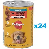 Pedigree Adult boîte 24x400g aliment complet humide pour chiens adultes avec bœuf en gelée
