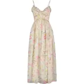 Trendyol Robe d’été écru / jaune / rose / blanc