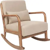 Beliani Fauteuil À Bascule Skovde Tissu Beige