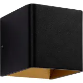 Artdelight Applique murale carrée Fulda noir avec or