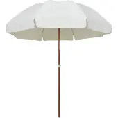 vidaXL Parasol avec mât en acier 300 cm blanc sable