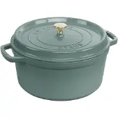 Staub Iron Round Cast Pot Eucalyptus 6.7l Vert