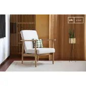 PIB Fauteuil rétro en bois massif Anglet