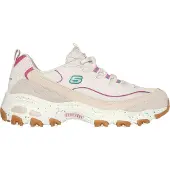 SKECHERS Baskets basses 'D'LITES' crème / mastic / vert / rose