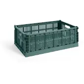 HAY Colour Crate Boîte de rangement empilable Large | Dark Green