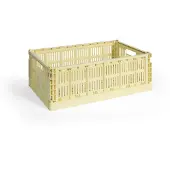 HAY Colour Crate Boîte de rangement empilable Large | Light Yellow