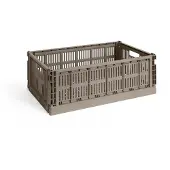 HAY Colour Crate Boîte de rangement empilable Large | Warm Grey
