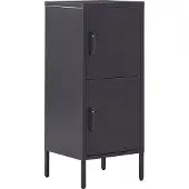 Beliani Armoire 2 Portes En Acier Noir Huron