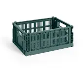 HAY Colour Crate Boîte de rangement empilable Medium | Dark Green