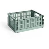 HAY Colour Crate Boîte de rangement empilable Medium | Sage Green