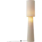 QAZQA Lampadaire Japandi Beige Tissu Teddy 2 Lumières - Trompet