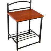 Homestyle4u Table De Chevet En Metal Et En Bois