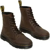 Dr. Martens Bottes à lacets 'Combs' brun foncé / jaune