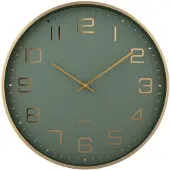 Karlsson KA5973GR, Horloge numérique murale, ronde, verte, aluminium, pile