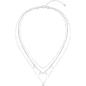 BOSS Collier trois chaînes argentées avec breloques gouttelettes