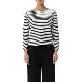 Comma casual identity Sweat-shirt noir / blanc naturel