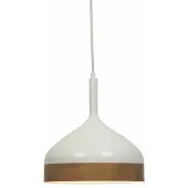 Artdelight Suspension Ø 45cm Moondrop 30cm blanc avec bois marron