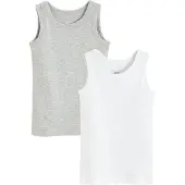 Cool Club Maillot de corps gris / blanc