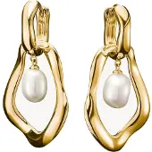 Thomas Sabo Creolen mit Perlen Anhänger Natural Beauty vergoldet, (Argent 925)