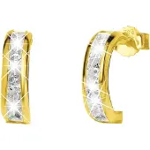 Lucardi Boucles d'oreilles 'Klassisch' or / transparent
