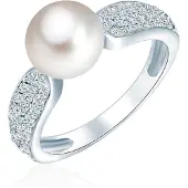 Valero Pearls Bague argent / blanc perle