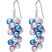 Valero Pearls Boucles d'oreilles bleu / violet rouge / argent