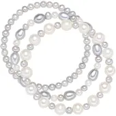 Valero Pearls Parure de bijoux gris clair / blanc