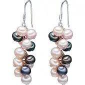 Valero Pearls Boucles d'oreilles bleu / cappuccino / rose / argent