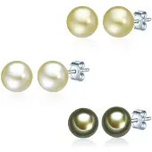 Valero Pearls Boucles d'oreilles roseau / vert pastel / argent