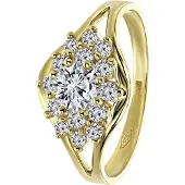 Lucardi Bague 'Klassisch' or / transparent