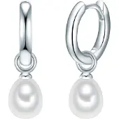 Valero Pearls Boucles d'oreilles argent / blanc perle