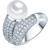 Valero Pearls Bague argent / transparent / blanc perle