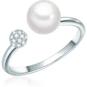 Valero Pearls Bague argent / blanc / blanc perle
