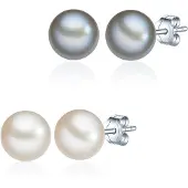 Valero Pearls Boucles d'oreilles argent / blanc