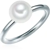 Valero Pearls Bague argent / blanc perle