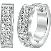 Lucardi Boucles d'oreilles argent / transparent