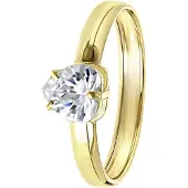 Lucardi Bague 'Klassisch' or / transparent