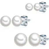 Valero Pearls Boucles d'oreilles argent / blanc perle