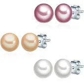 Valero Pearls Boucles d'oreilles orange pastel / rose ancienne / argent / blanc